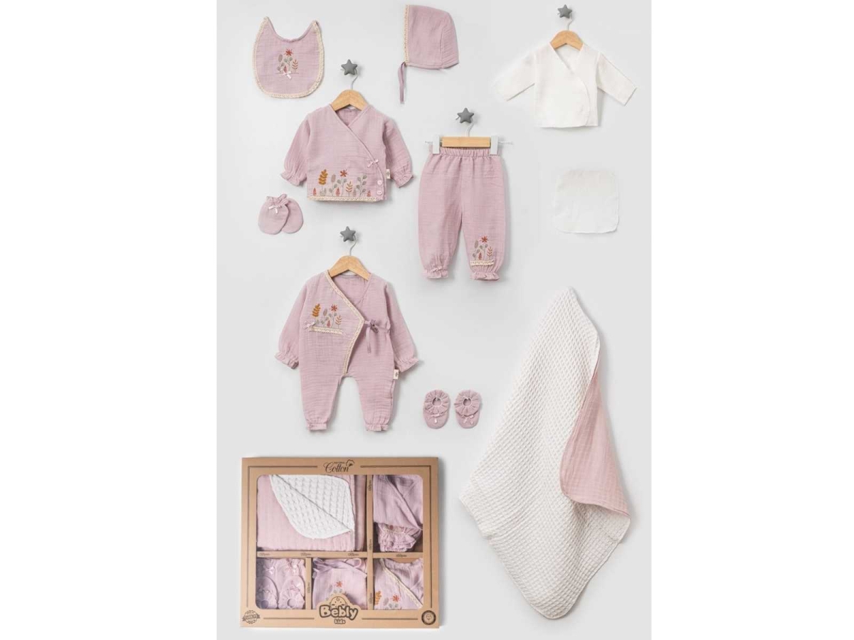 KIZ 1/3 AY ÇİÇEK NAKIŞLI 10 LU SET