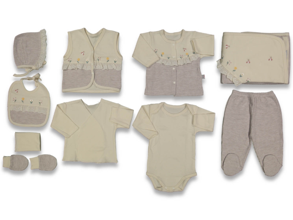 KIZ 1/3 AY ÇİÇEKLİ FİSTO 10LU ZIBIN SET