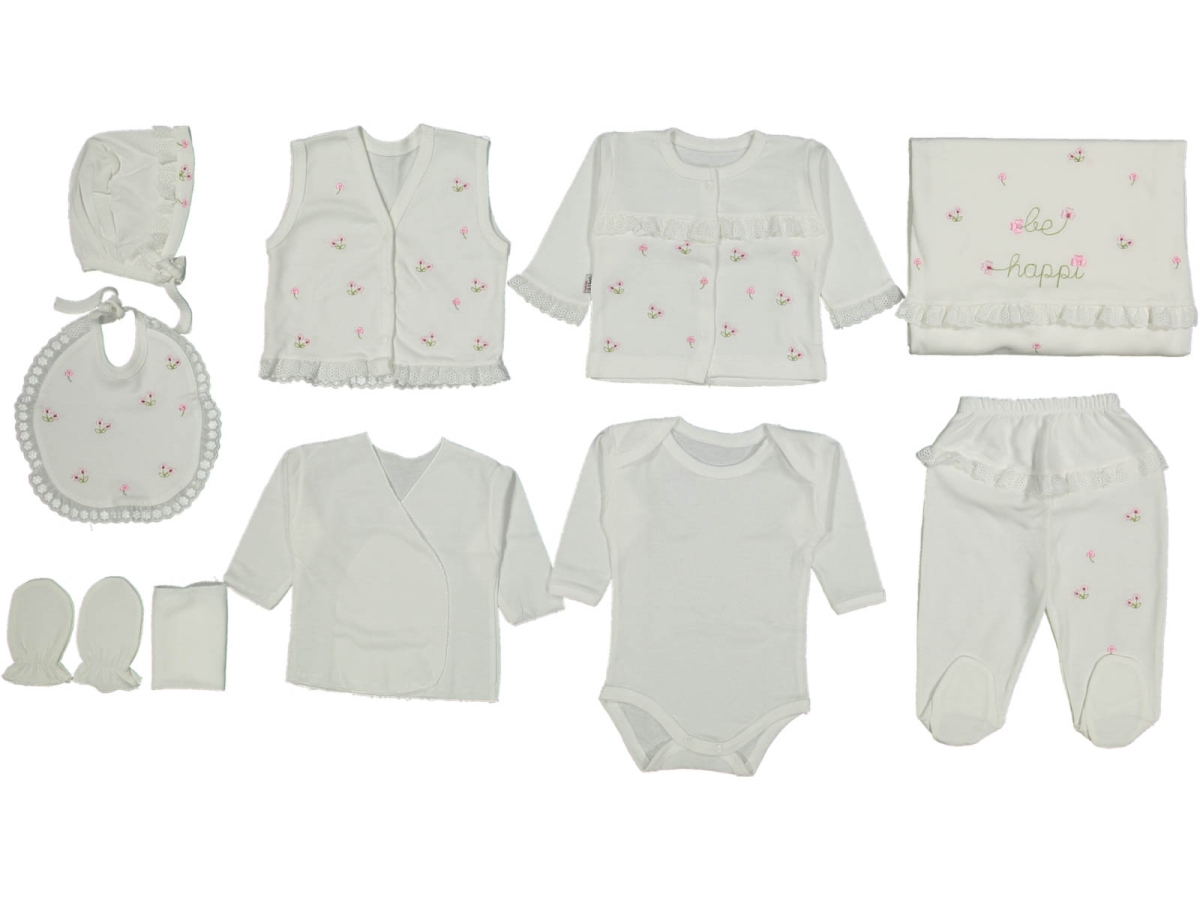 KIZ 1/3 AY ÇİÇEKLİ FİSYOLU 10LU ZIBIN SET