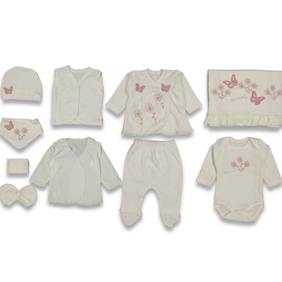 KIZ 1/3 AY ÇİÇEKLİ KELEBEK 10 LU