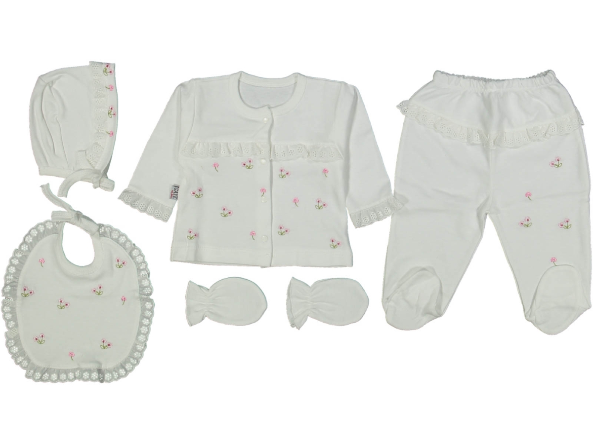 KIZ 1/3 AY FİSTO ÇİÇEKLİ 5Lİ ZIBIN SET