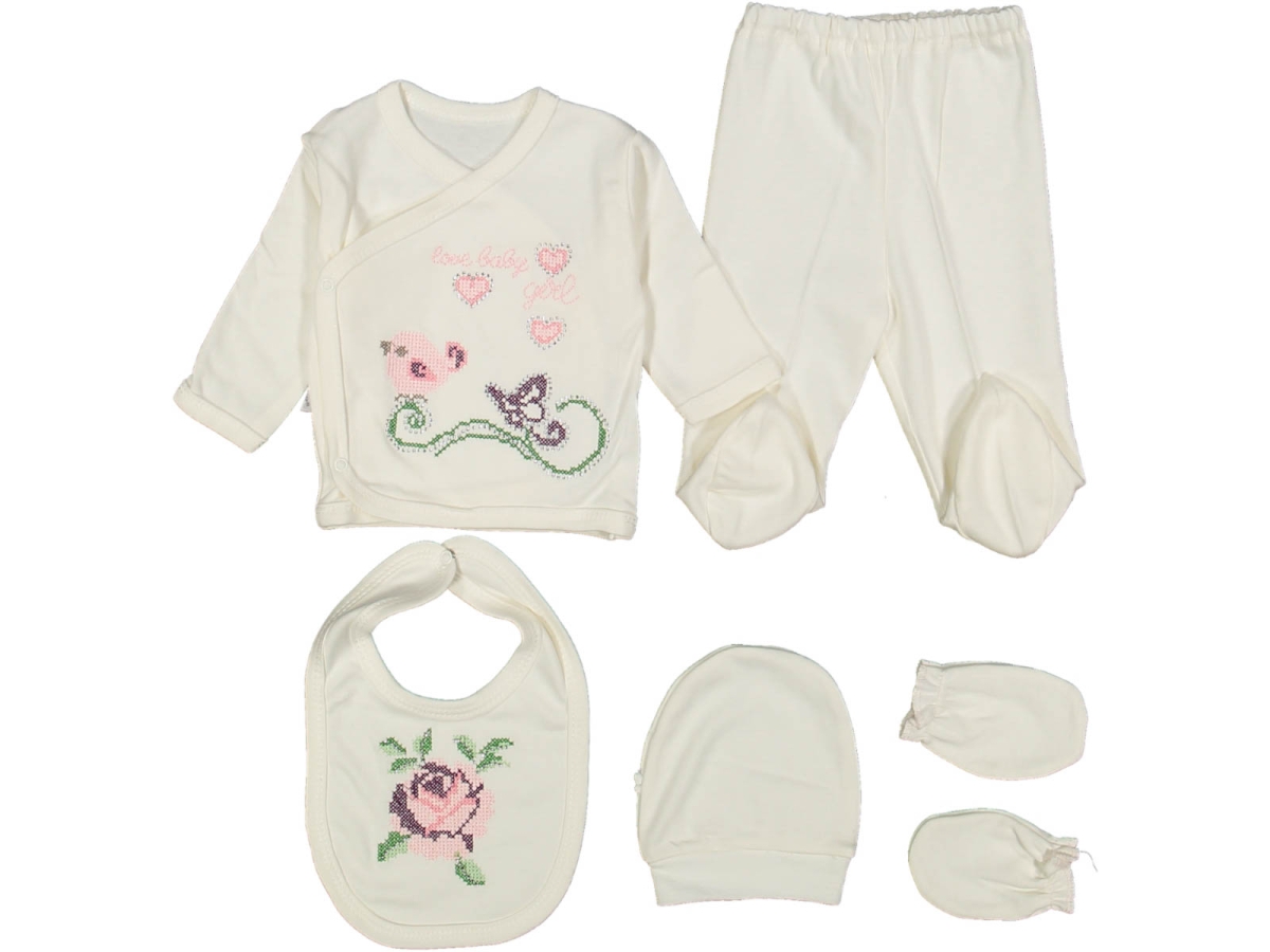 KIZ 1/3 AY GÜL KANAVİÇE İŞLİ 5'Lİ ZIBIN SETİ