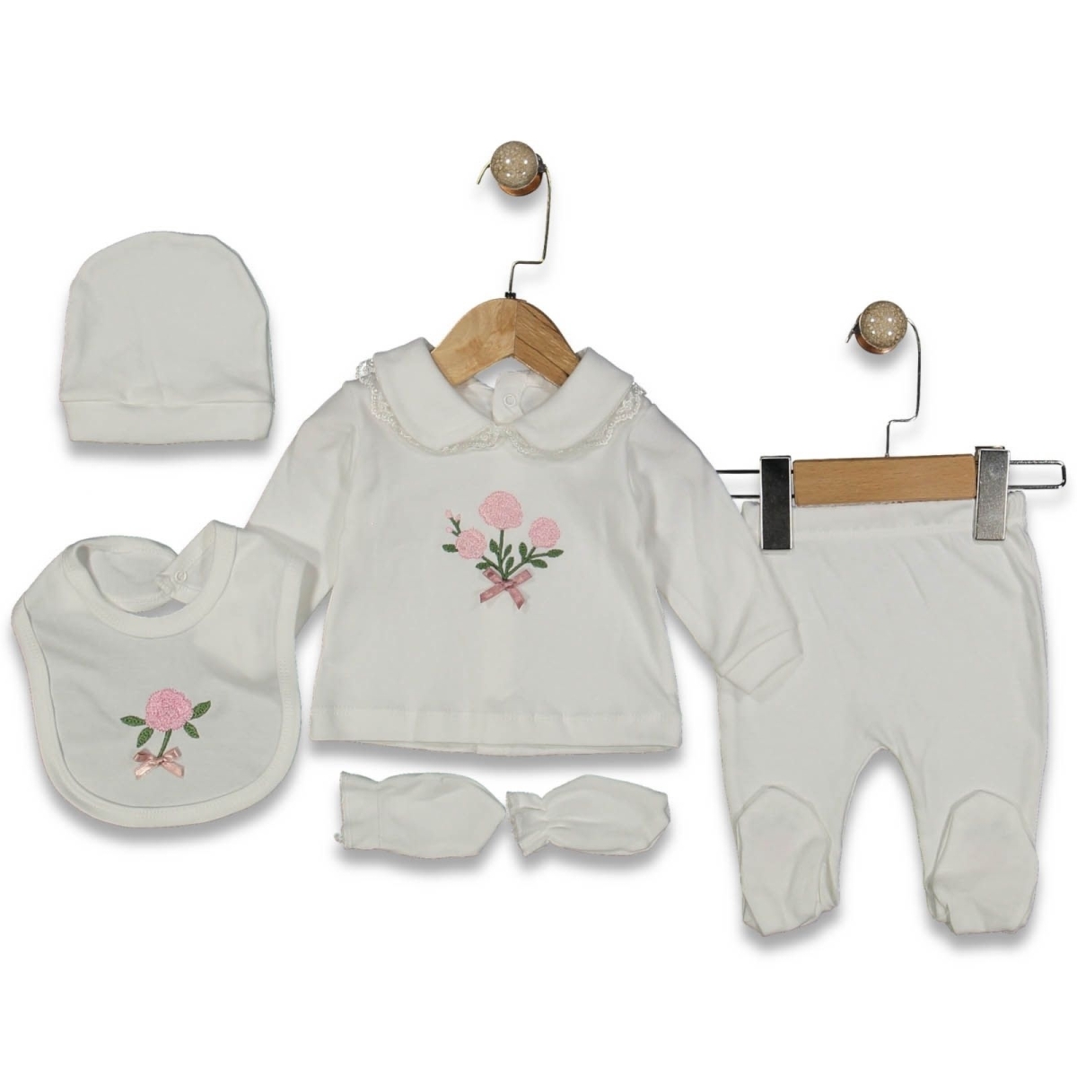 KIZ 1/3 AY GÜL NAKIŞLI 5 Lİ ZIBIN SET