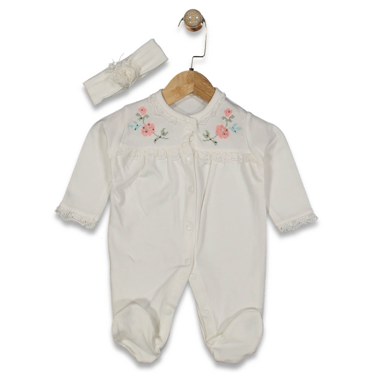 KIZ 1/3 AY KANAVİÇE NAKIŞLI GÜPÜRLÜ 2 Lİ TULUM