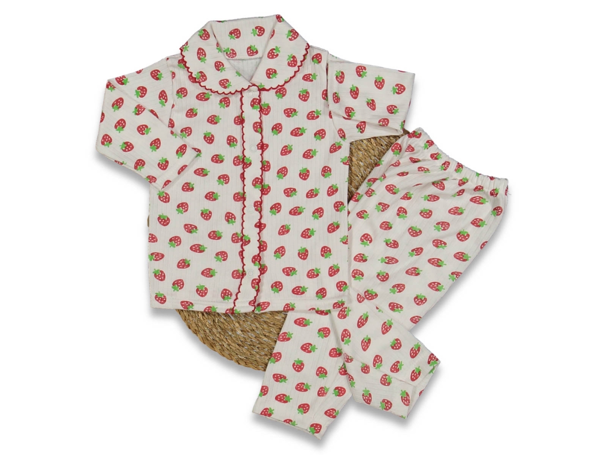 KIZ 1/3 AY RAPORLU OYALI ÇİLEKLİ ÇITÇITLI PİJAMA