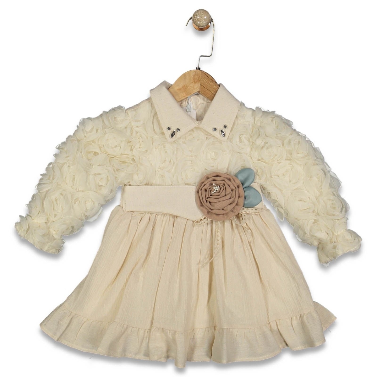 KIZ 1/3 YAŞ GÜLLÜ YAKALI ELBİSE