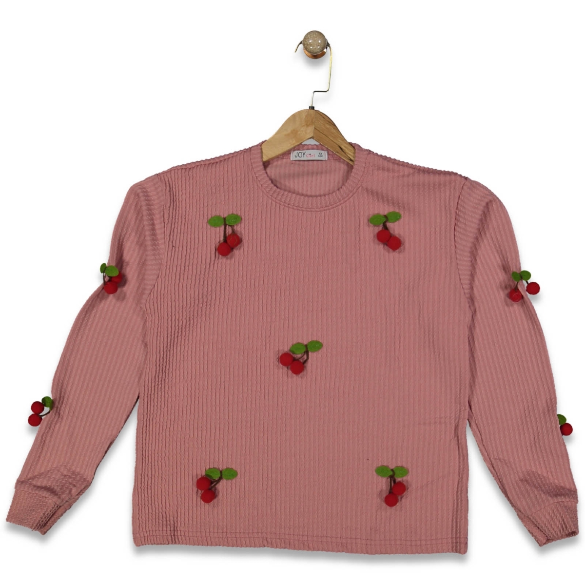 KIZ 13/16 YAŞ KİRAZ NAKIŞLI BADİ SWEAT