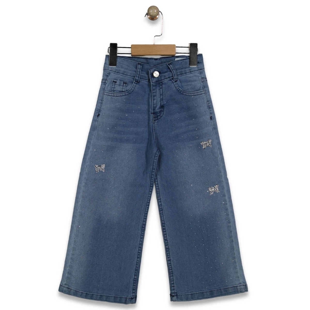 KIZ 13/16 YAŞ MİNİK TAŞLI KOT PANTOLON