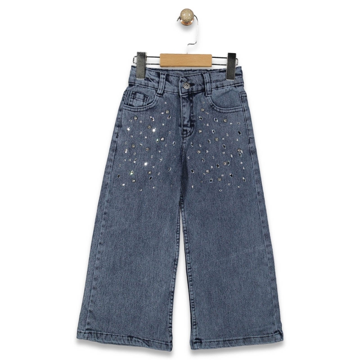 KIZ 13/16 YAŞ  TAŞLI KOT PANTOLON