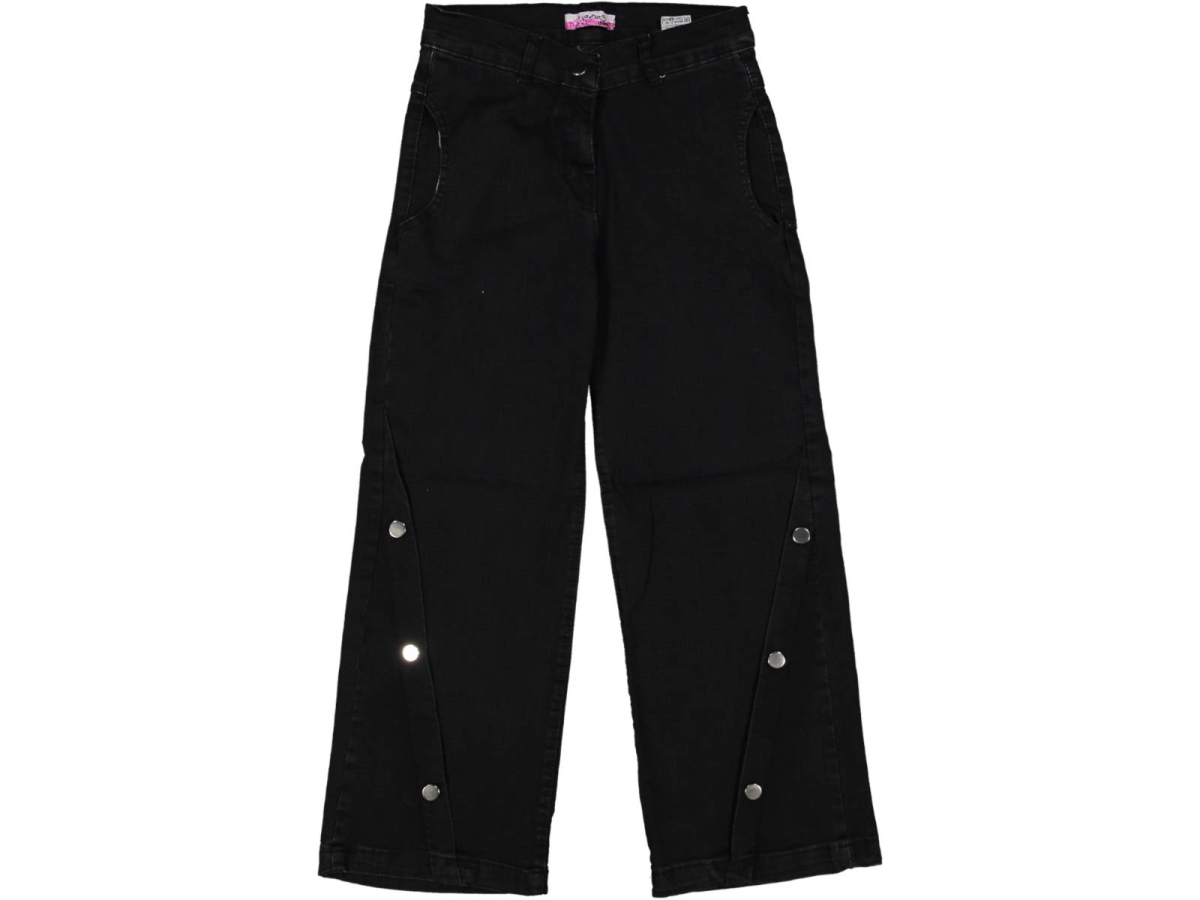 KIZ 13/16 YAŞ YAN CEPLİ SİYAH KOT PANTOLON