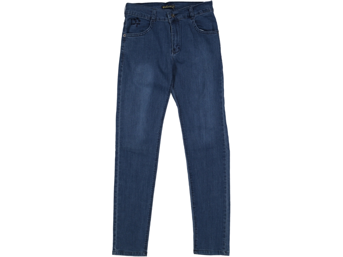 KIZ 13/17 YAŞ KOT CEBİ KALP NAKIŞLI LİKRALI PANTOLON