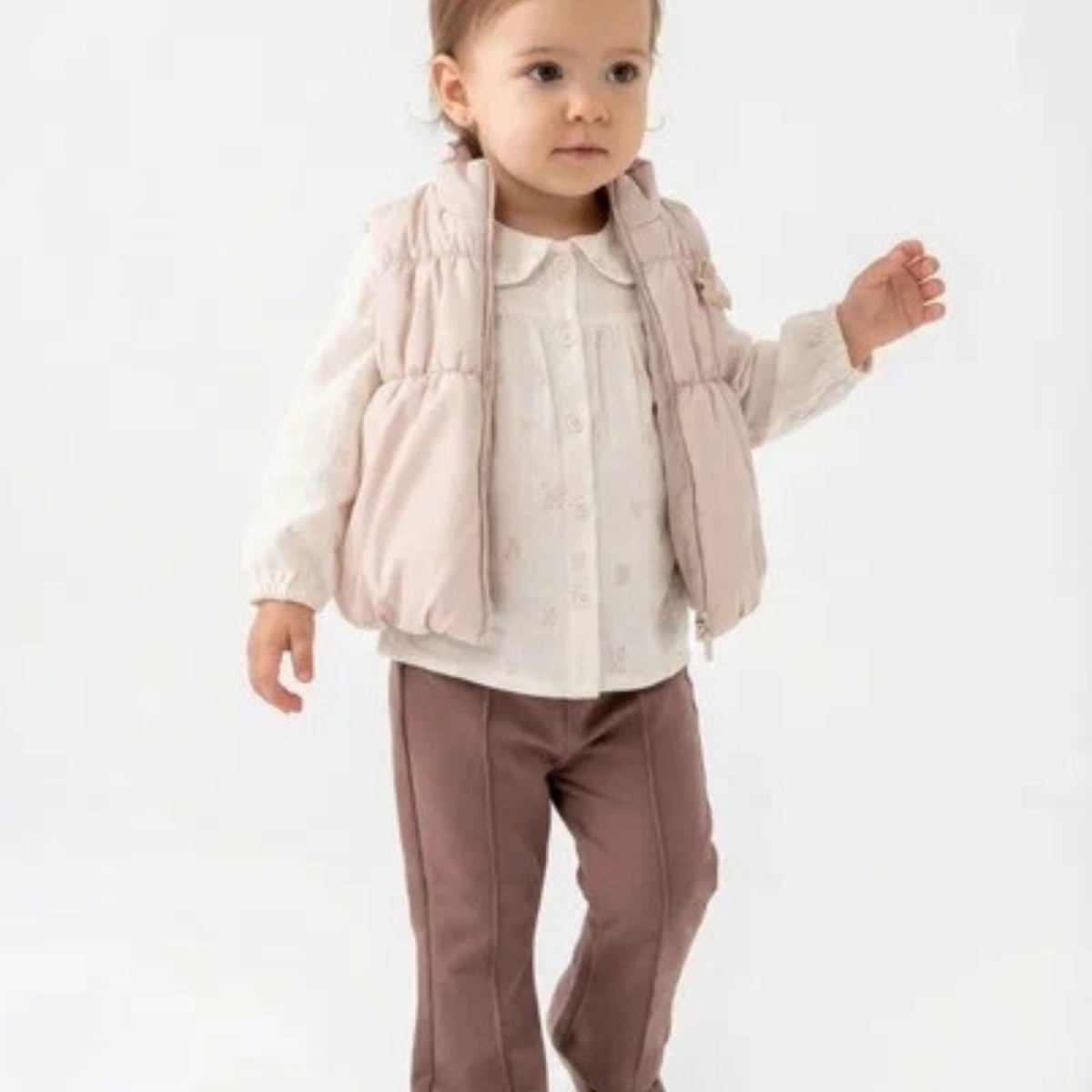 KIZ 1/4 YAŞ BÜZGÜLÜ ŞİŞME YELEKLİ 3 LÜ TAKIM