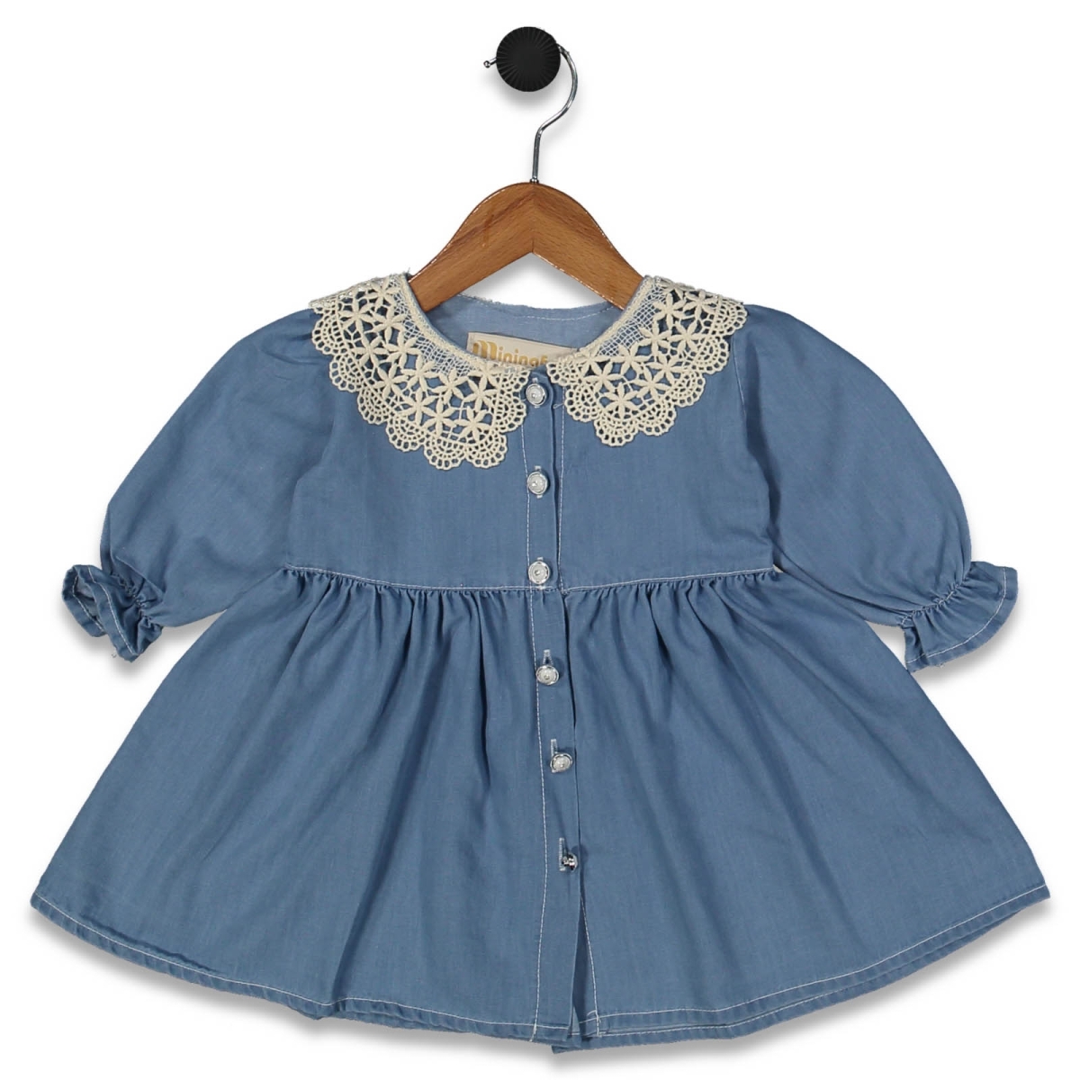 KIZ 1/5 YAŞ DANTEL HAZIR YAKA KOT ELBİSE