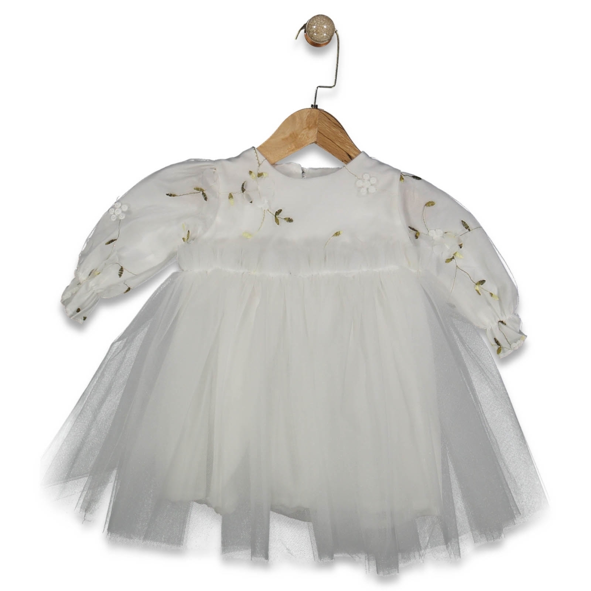 KIZ 1/5 YAŞ GÜL DETAYLI TÜL ELBİSE