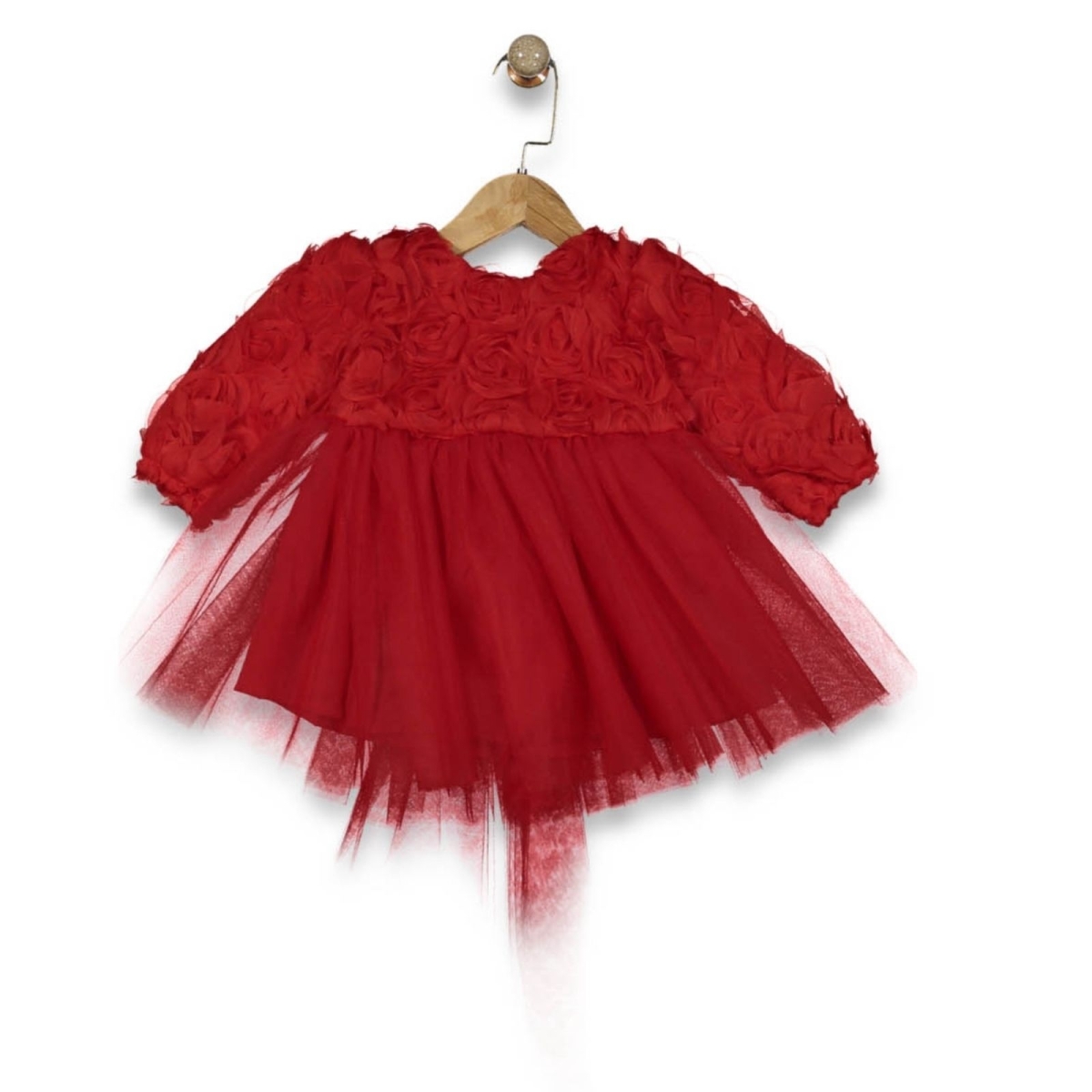 KIZ 1/5 YAŞ GÜLLÜ TÜL ELB UZUN KOLLU ELBİSE