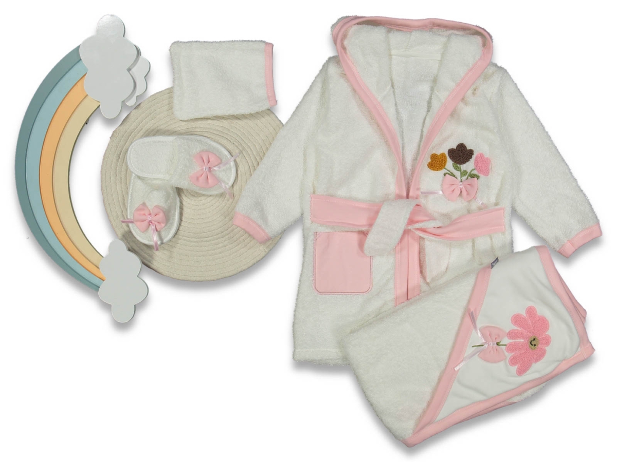 KIZ 1/6 AY ÇİÇEKLİ SÜZENE BORNOZ