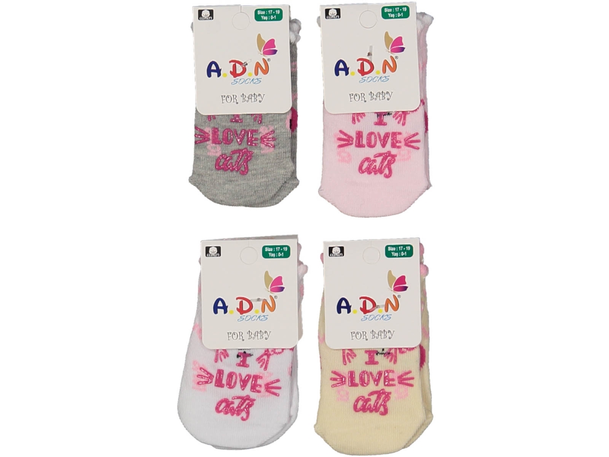 KIZ 1/9 AY ABS BASKILI PATİK ÇORAP