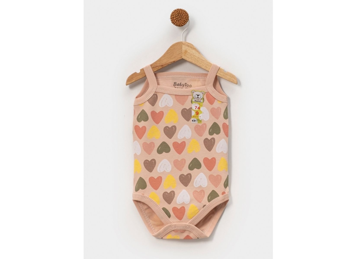 KIZ 1/9 AY IP ASKILI RENKLI KALP DESENLI KUCUK BAD