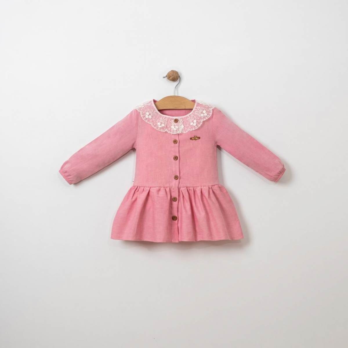 KIZ  2-5  YAŞ  DANTEL YAKALI ELBİSE