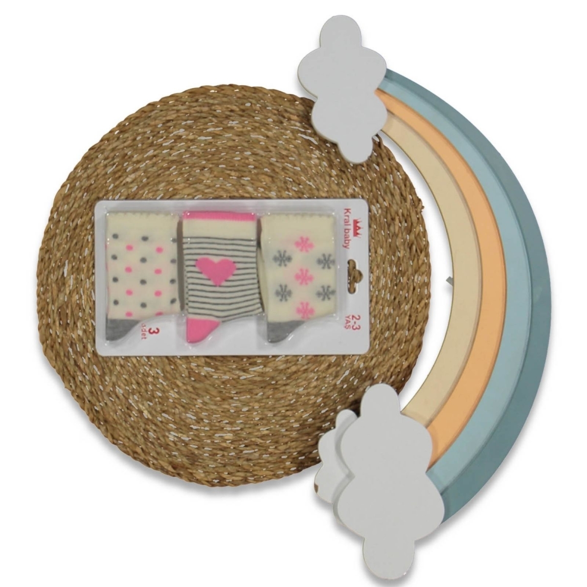 KIZ 2/3 YAŞ KARIŞIK DESEN PCV ÇORAP