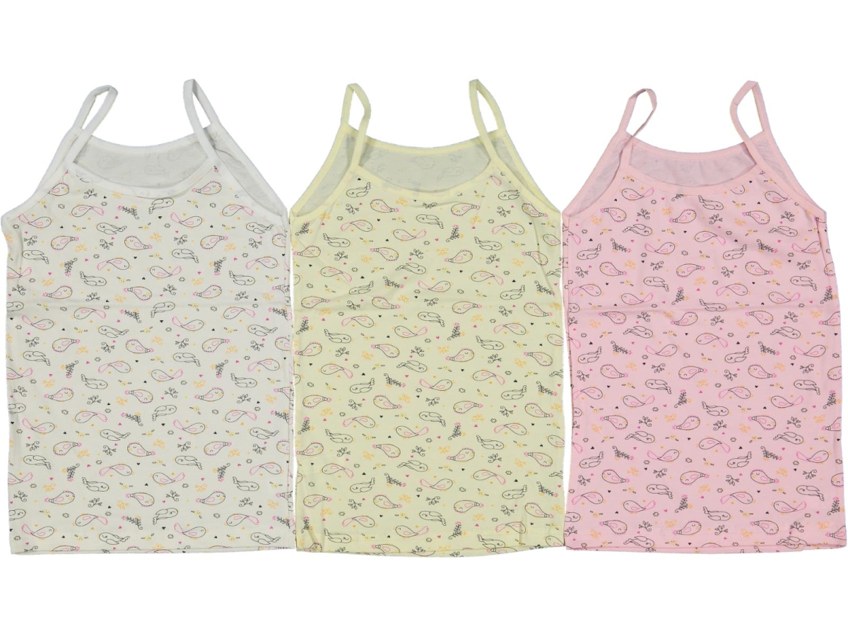 KIZ 2/3  YAŞ KARIŞIK DESENLİ İP ASKI ATLET