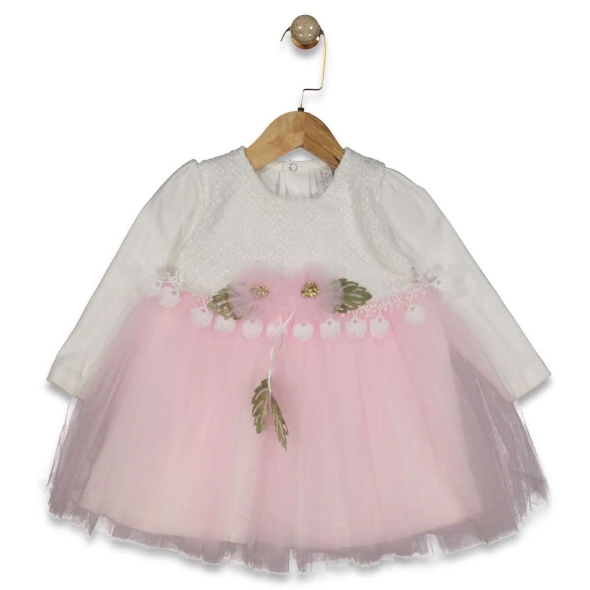 KIZ 2/4 YAŞ BELİ PÜSKÜLLÜ ELBİSE