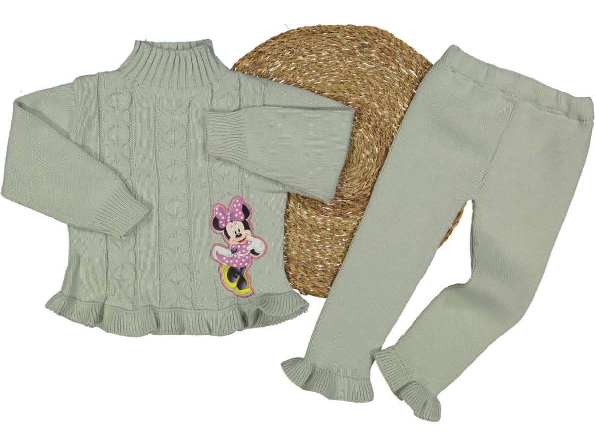 KIZ 2/4 YAŞ DİK YAKA MİNNİ NAKIŞLI TRİKO İKİLİ TAK