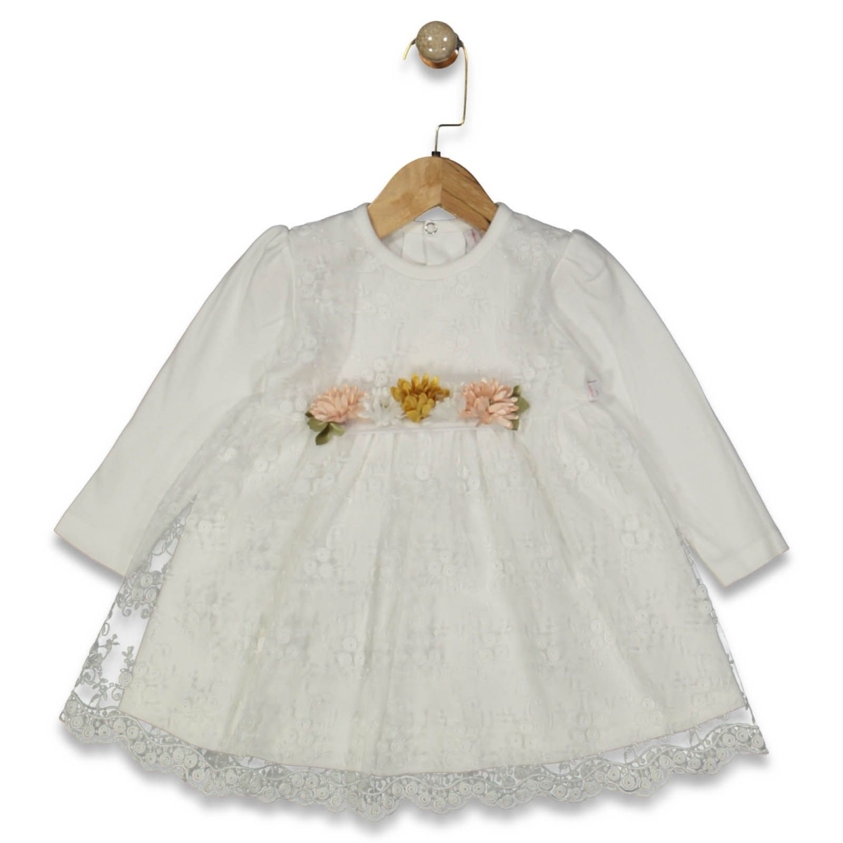 KIZ 2/4 YAŞ GÜL DANTELLİ ELBİSE