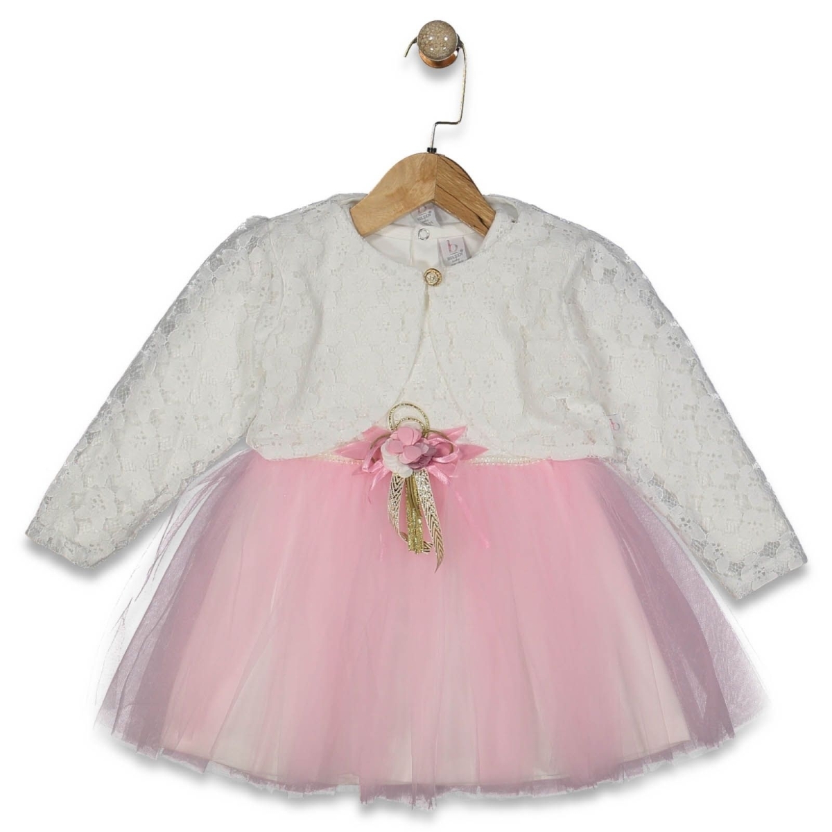 KIZ 2/4 YAŞ PAPATYA FİSTOLU BOLEROLU ELBİSE