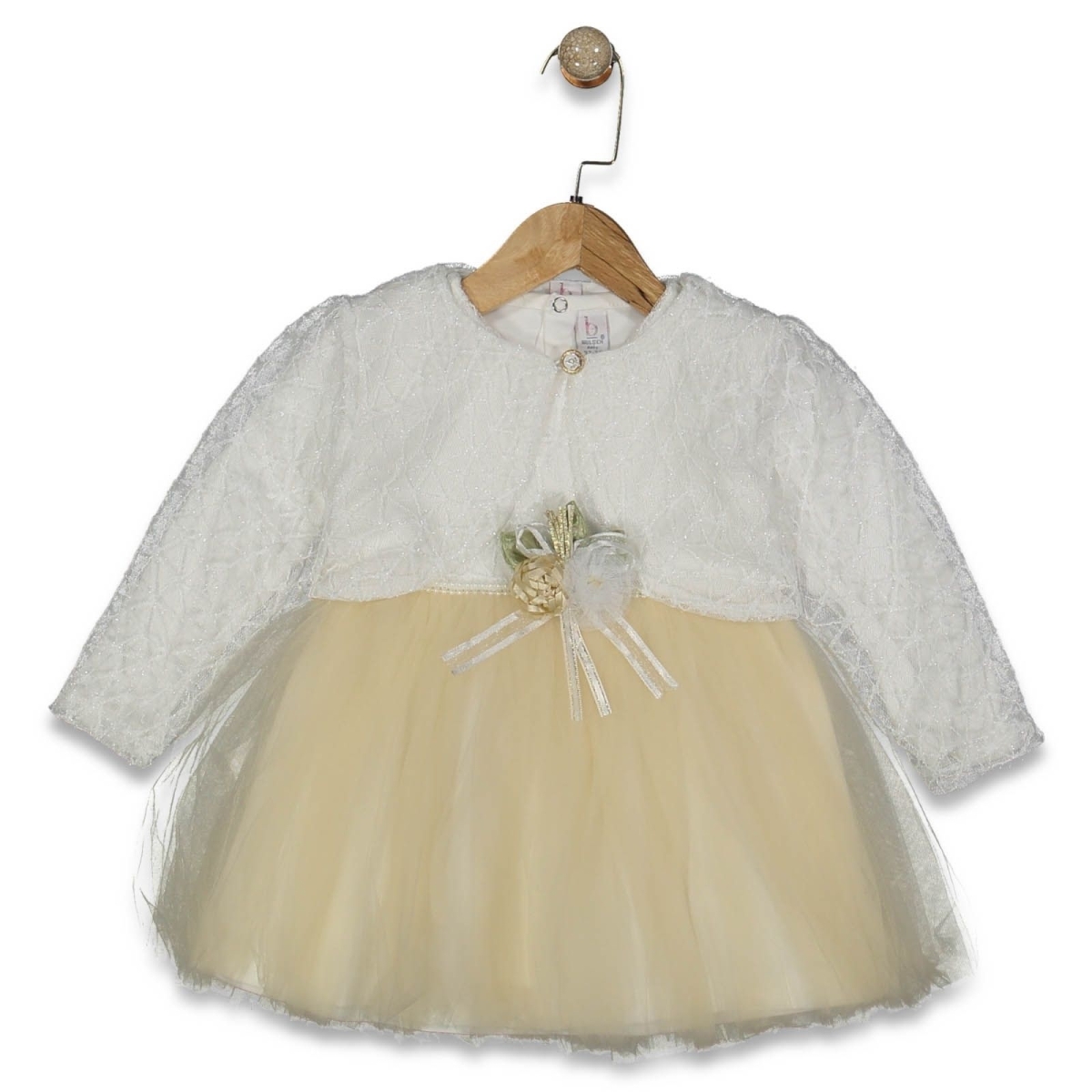 KIZ 2/4 YAŞ SEDEF YILDIZ TÜL BOLEROLU ELBİSE