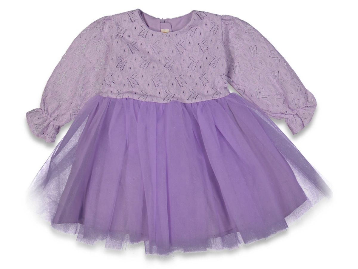 KIZ 2/5 YAŞ ARKA FİYONKLU PAMUKLU TÜL ELBİSE