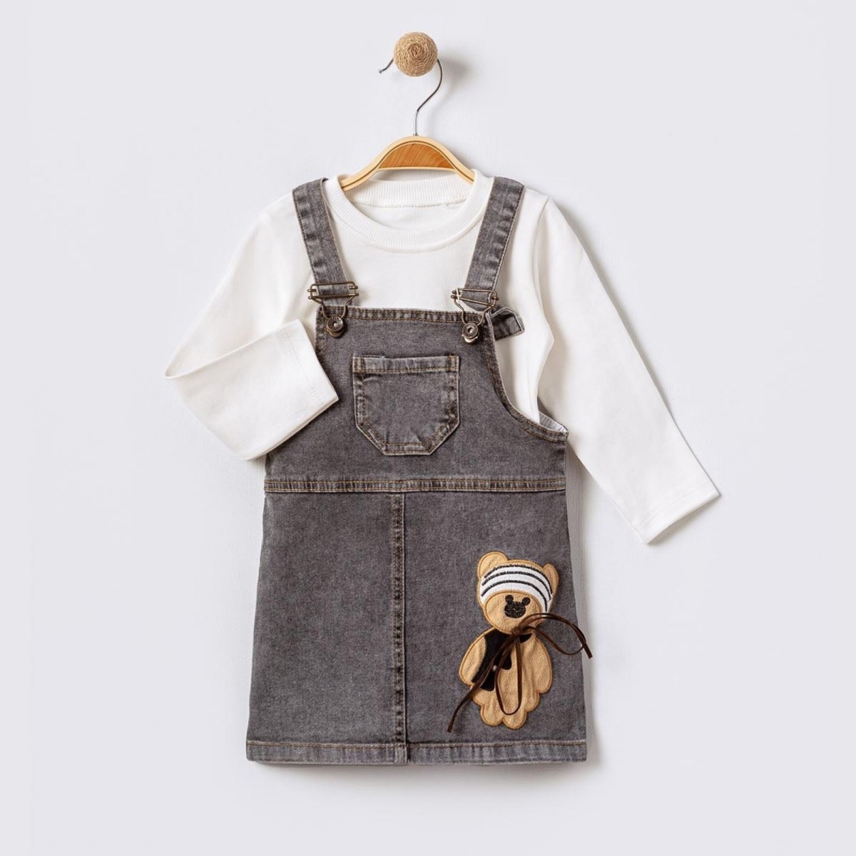 KIZ 2/5 YAŞ AYICIK NAKIŞLI BADİLİ KOT JİLE