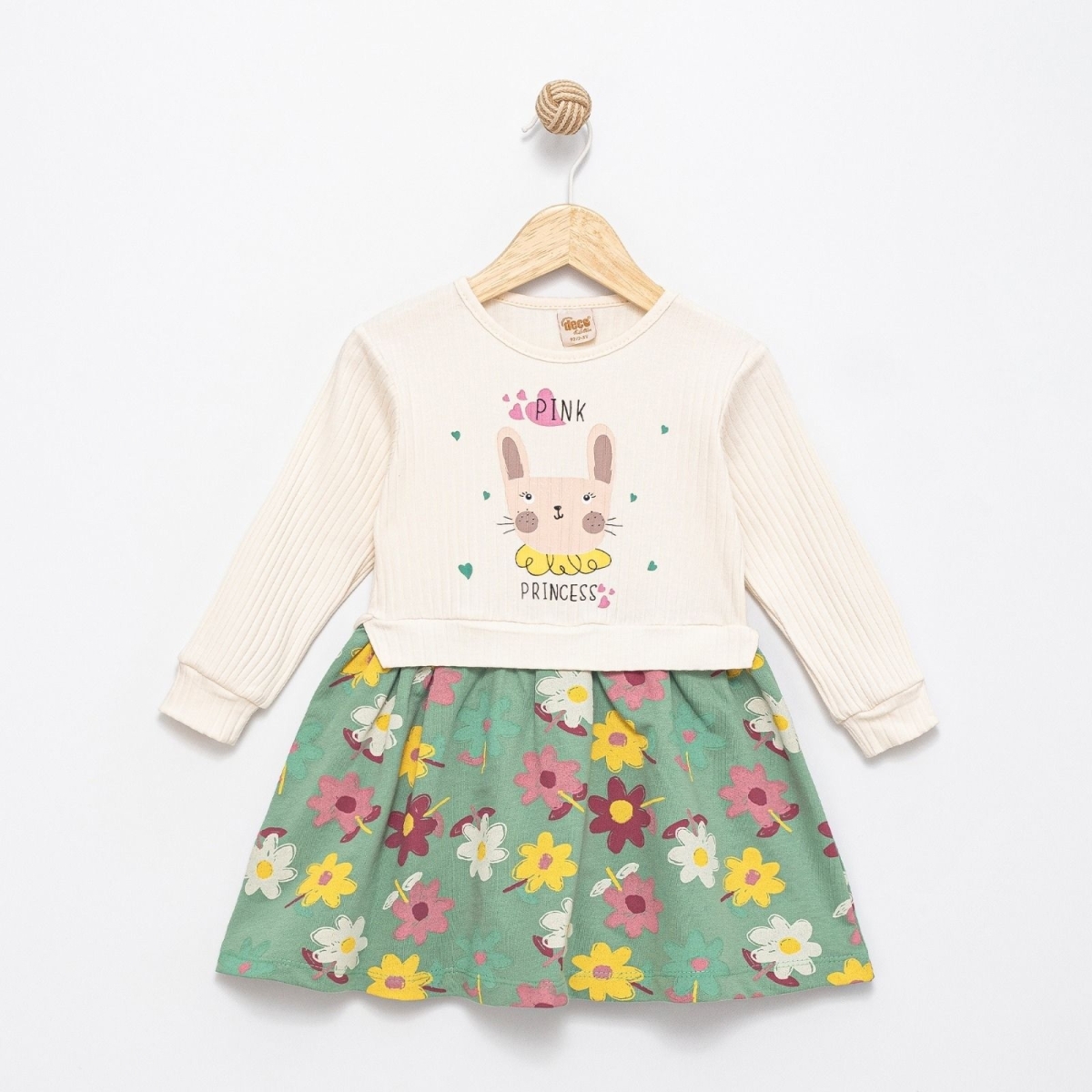 KIZ 2/5 YAŞ BASKILI ÇİÇEK DESENLİ ELBİSE