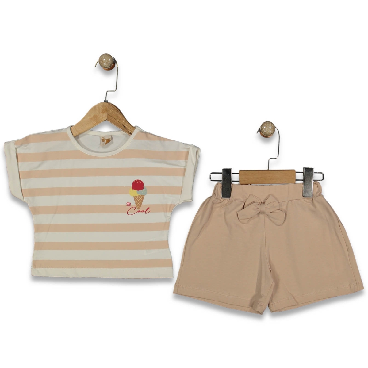 KIZ 2/5 YAŞ BASKILI ÇİZGİ DESENLİ TAKIM