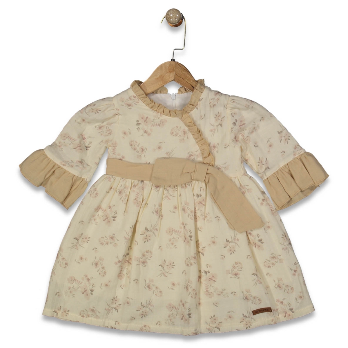 KIZ 2/5 YAŞ BEL KURDELELİ TRUVAKAR KOL ELBİSE