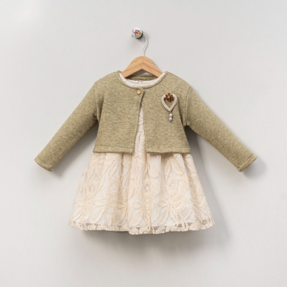 KIZ 2/5 YAŞ CEKETLİ DANTEL ELBİSE