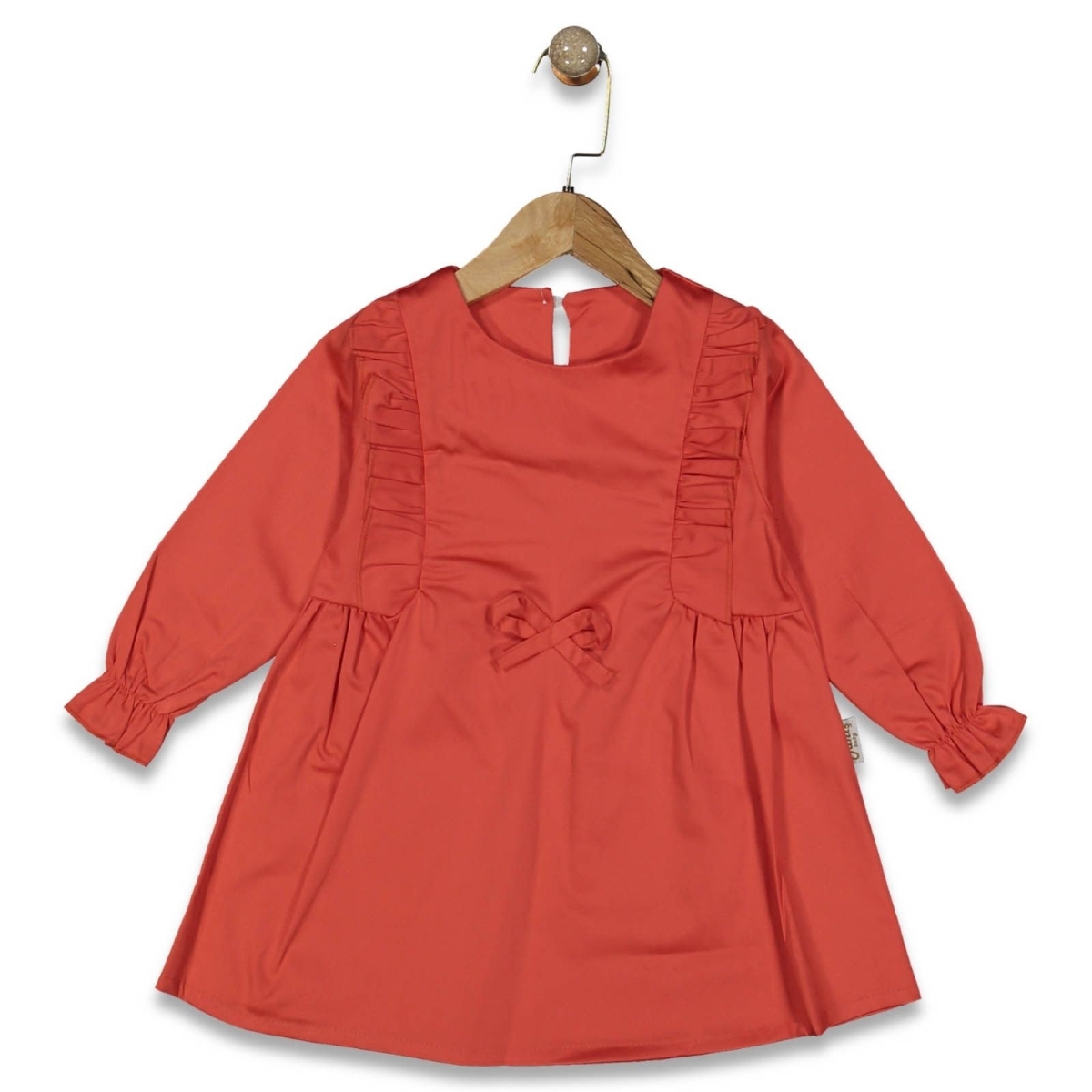 KIZ 2/5 YAŞ FIRFIRLI SATEN ELBİSE