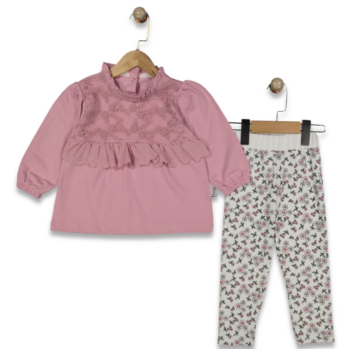 KIZ 2/5 YAŞ GÜPÜRLÜ DANTELLİ 2Lİ TAKIM