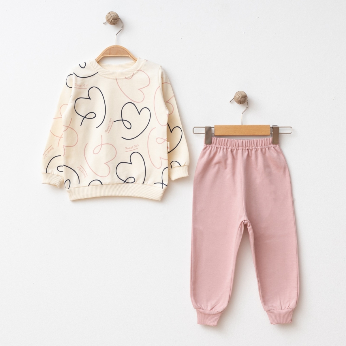 KIZ 2/5 YAŞ İKİ İP SWEET KALPLİ TAKIM