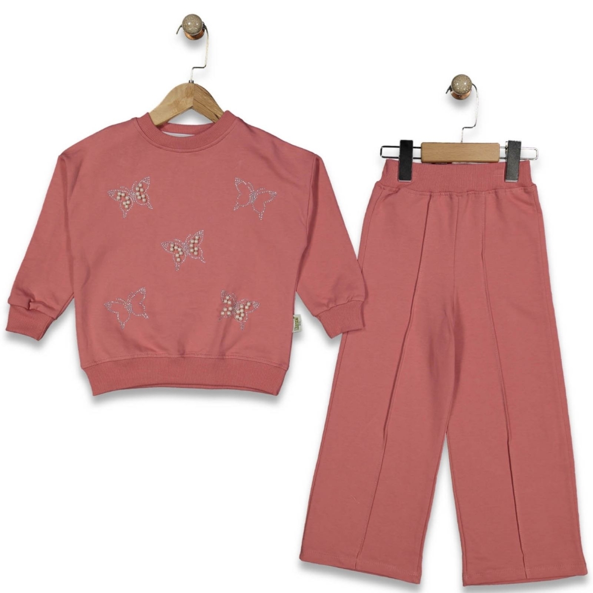 KIZ 2/5 YAŞ  İNCİ KELEBEKLİ İKİ İP TAKIM