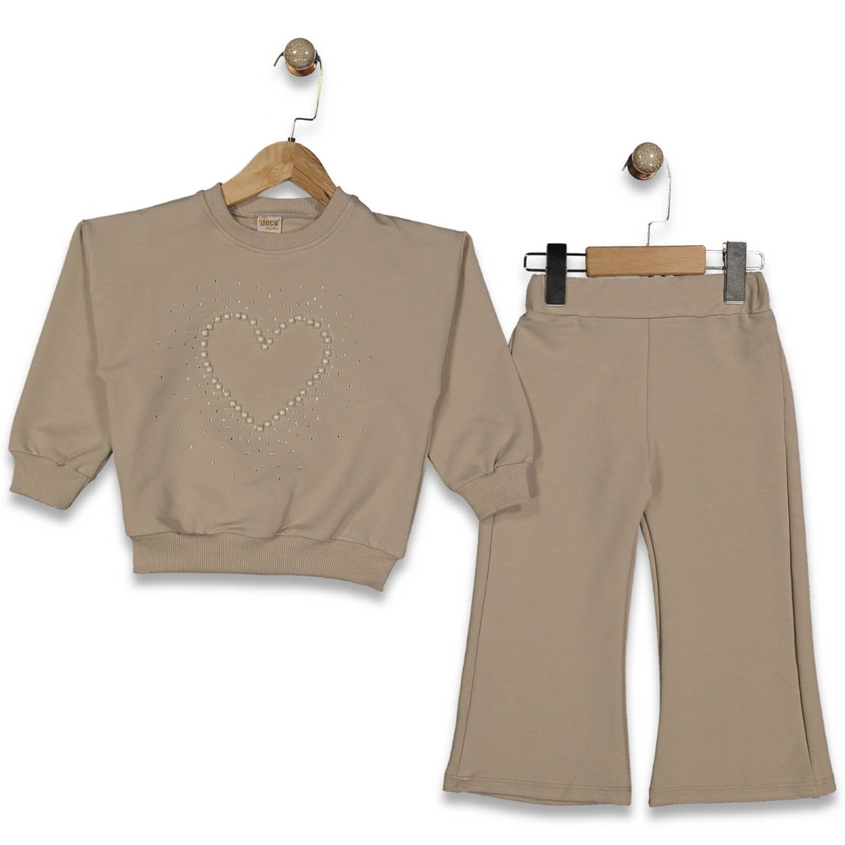 KIZ 2/5 YAŞ KALP TAŞ BASKILI TAKIM