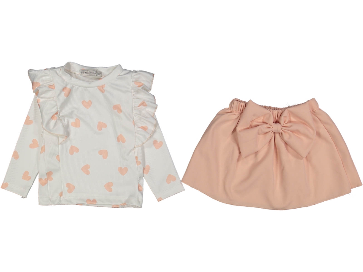 KIZ 2/5 YAŞ KALPLİ FİYONKLU 2 Lİ ELBİSE