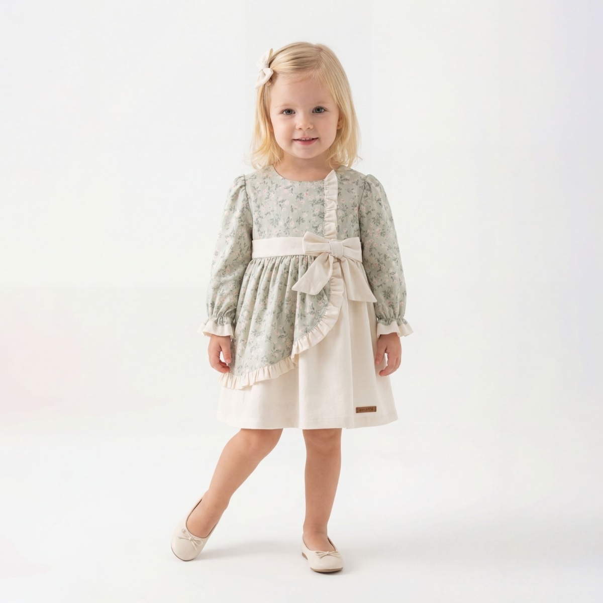 KIZ 2/5 YAŞ KAPAKLI FİYONKLU ELBİSE