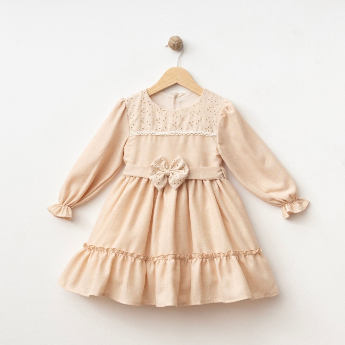 KIZ 2/5 YAŞ KETEN BRODE ELBİSE