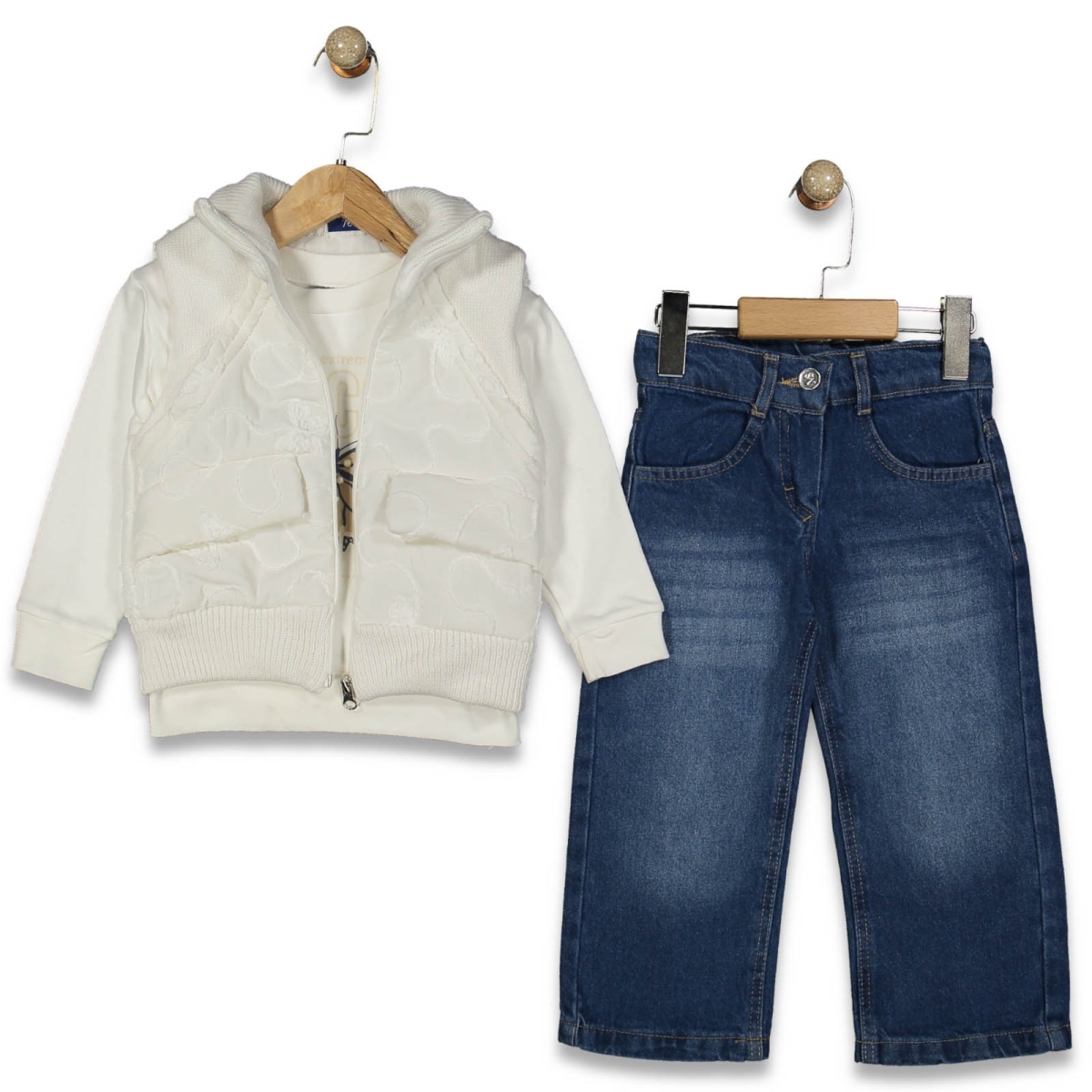 KIZ 2/5 YAŞ KOORDENE NAKIŞLI TRİKO TAKIM