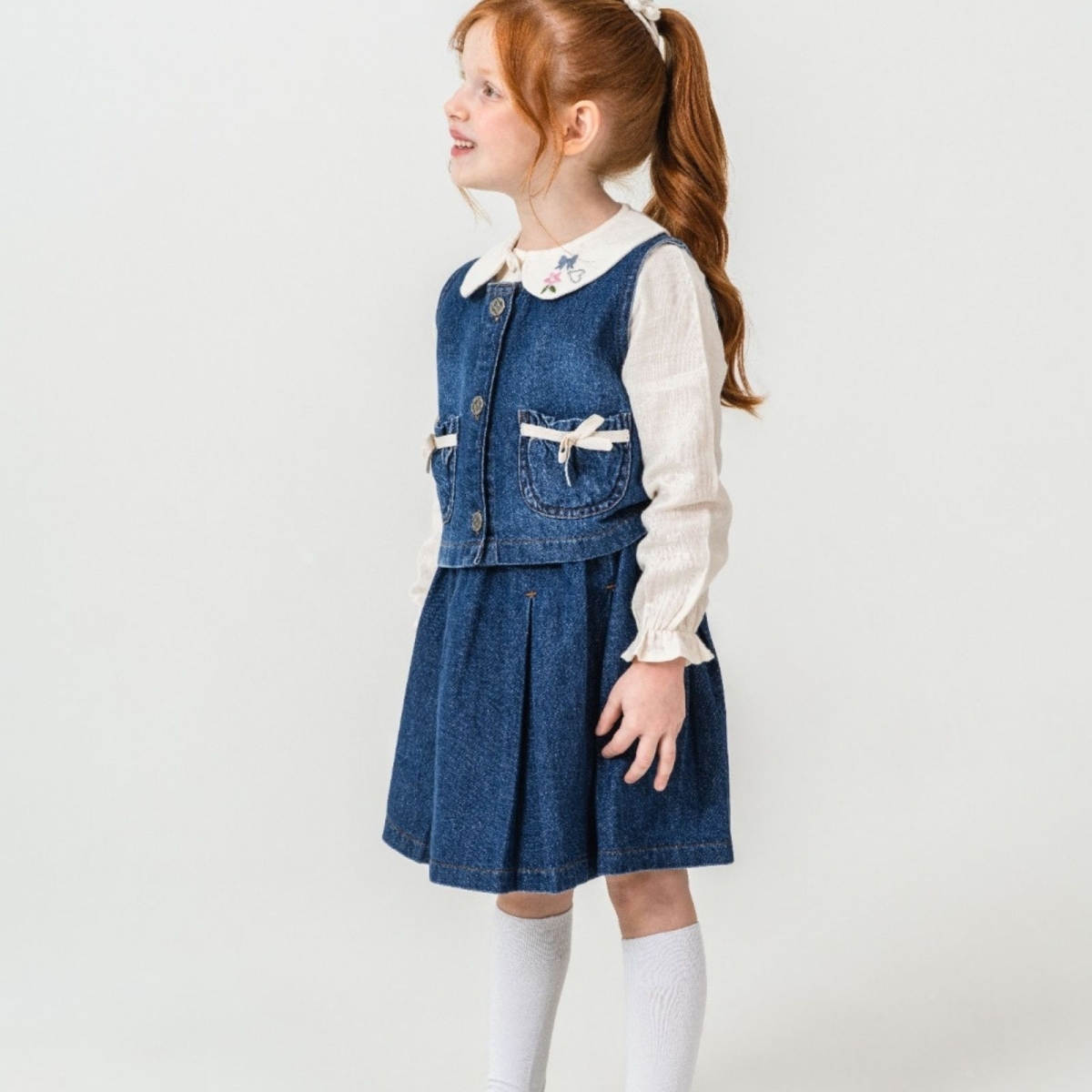 KIZ 2/5 YAŞ MİNİ YELEKLİ KOT TAKIM