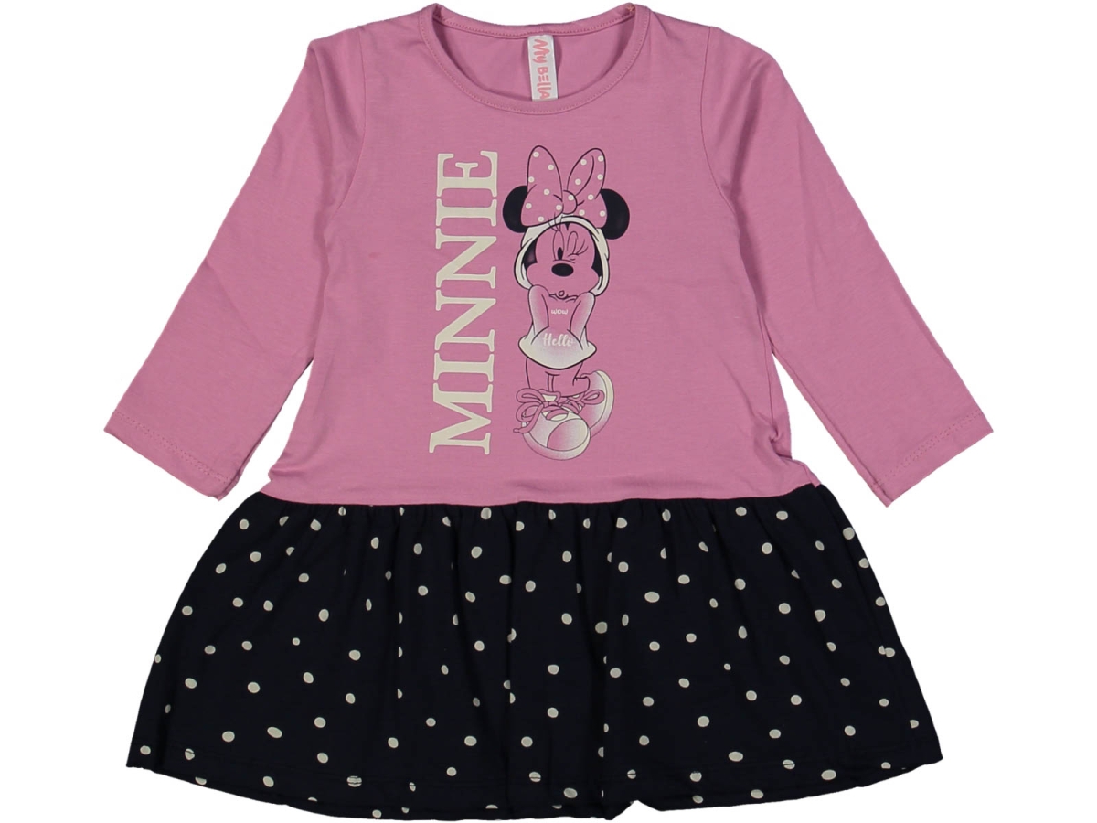 KIZ 2/5 YAŞ MİNNİ BASKILI PUANLI ELBİSE