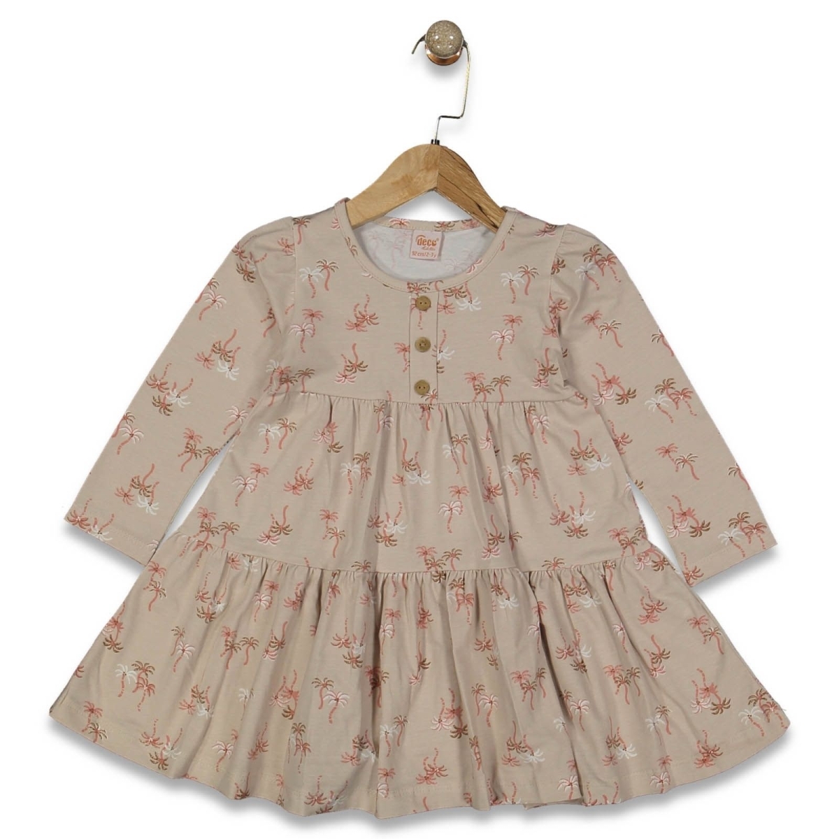 KIZ 2/5 YAŞ PALMİYE DESENLİ ELBİSE