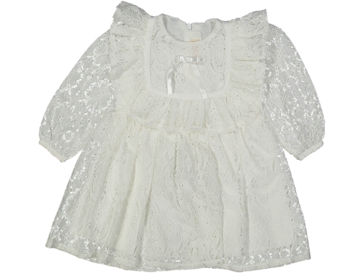 KIZ 2/5 YAŞ PAMUK DANTEL FIRFIRLI ELBİSE