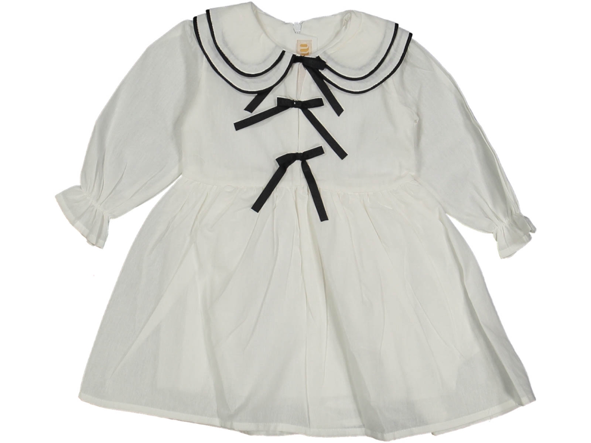 KIZ 2/5 YAŞ SİYAH FİYONKLU YAKALI ELBİSE